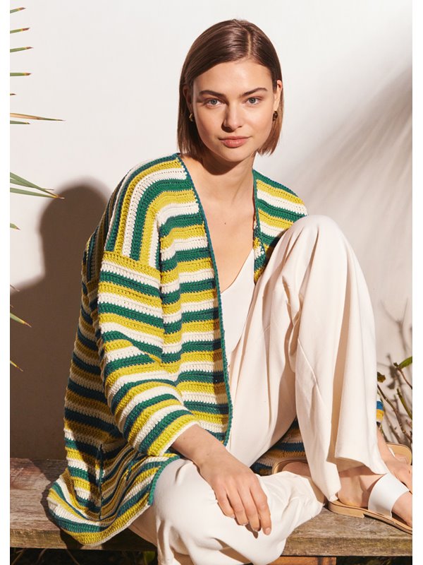 JACKE IM STÄBCHENMUSTER Riserva von Lana Grossa