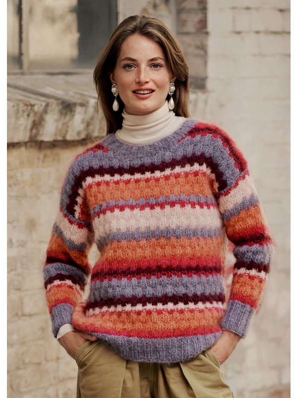 PULLOVER IM VERSETZTEN RIPPENHEBEMASCHENMUSTER Brigitte No. 3 von Lana Grossa