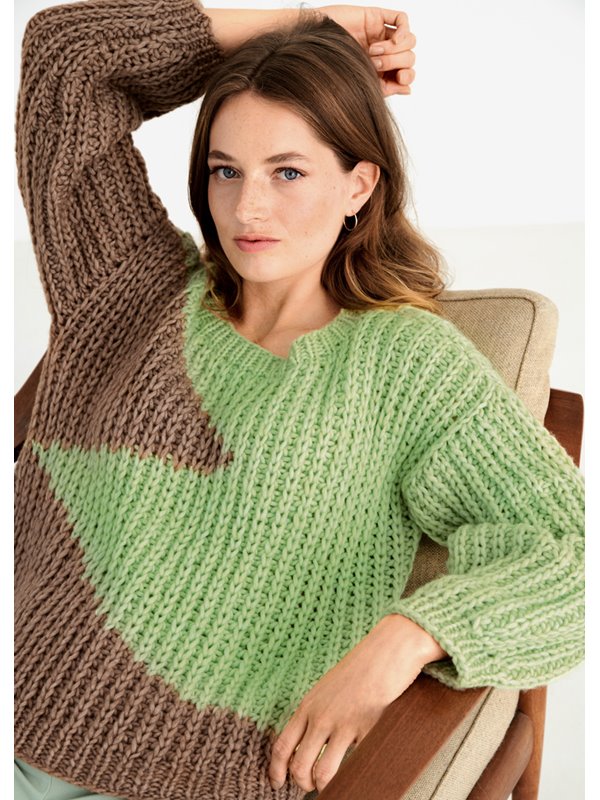 Lana Grossa PULLI IM HALBPATENTMUSTER Lala Berlin Lovely Cotton