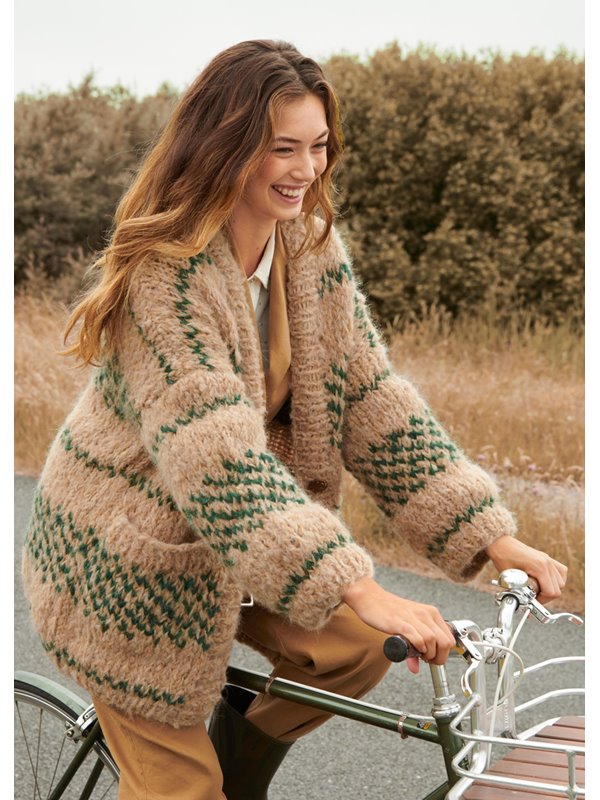 CARDIGAN MIT JACQUARDBORDÜREN Lala Berlin Furry von Lana Grossa