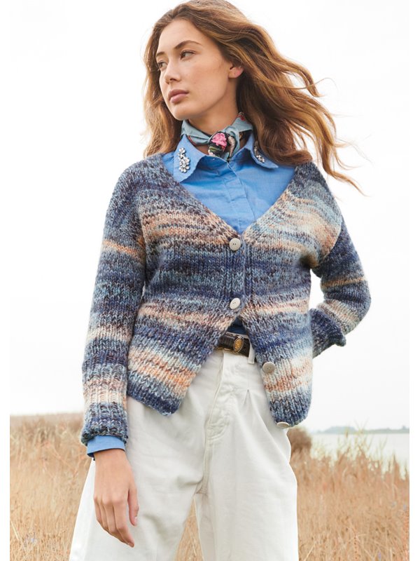 CARDIGAN GLATT RECHTS MIT HOHEM RIPPENBUND Lala Berlin Stripy von Lana Grossa
