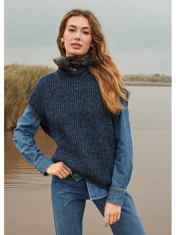 PULLUNDER IM HALBPATENTMUSTER Ecopuno Tweed von Lana Grossa