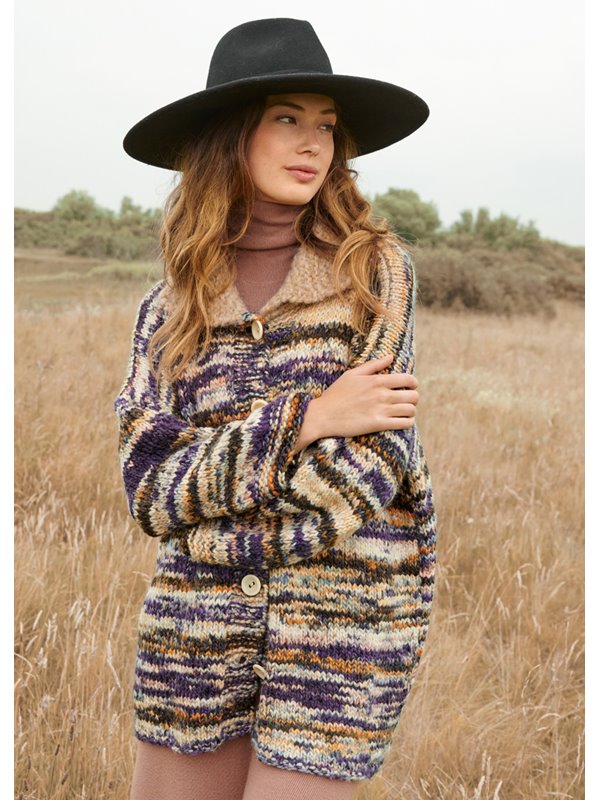 CARDIGAN GLATT RECHTS Lala Berlin Stripy & Furry von Lana Grossa