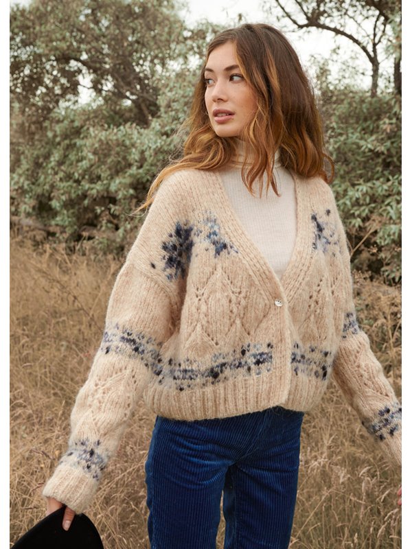 Lana Grossa JACKE MIT JACQUARD- UND AJOURMUSTERBORDÜREN Alpaca Moda & Lala Berlin Brushy