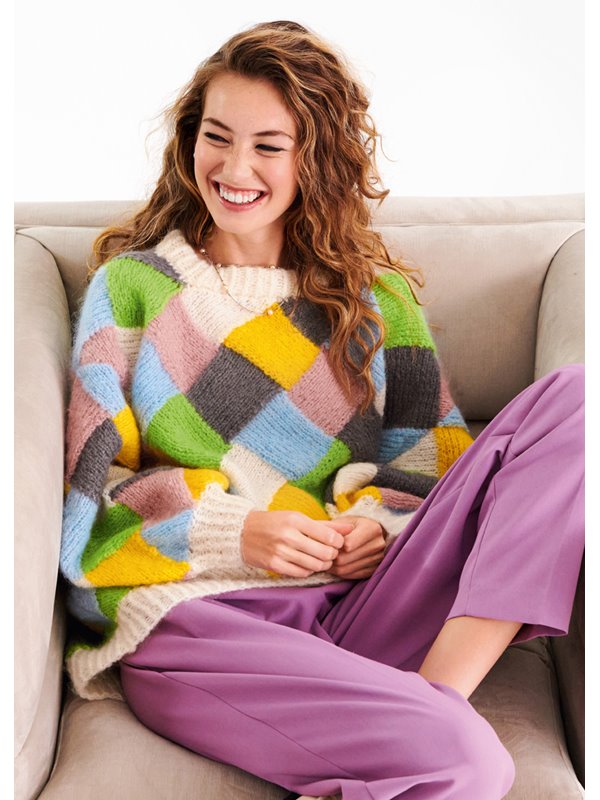 Lana Grossa PULLI GLATT RECHTS IM FLECHTMUSTER Lala Berlin Brushy