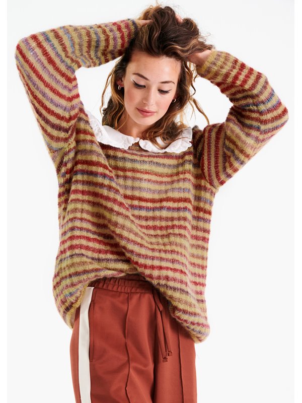 PULLI IM FALSCHEN PATENTMUSTER IN RINGELN Twin 25g & Silkhair von Lana Grossa