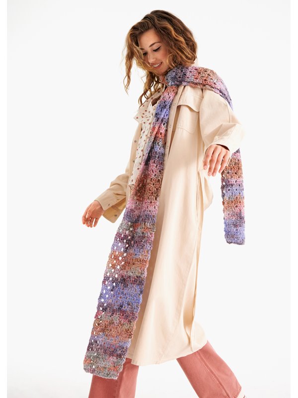 HÄKELSCHAL IM STÄBCHEN-LOCHMUSTER Lala Berlin Stripy von Lana Grossa