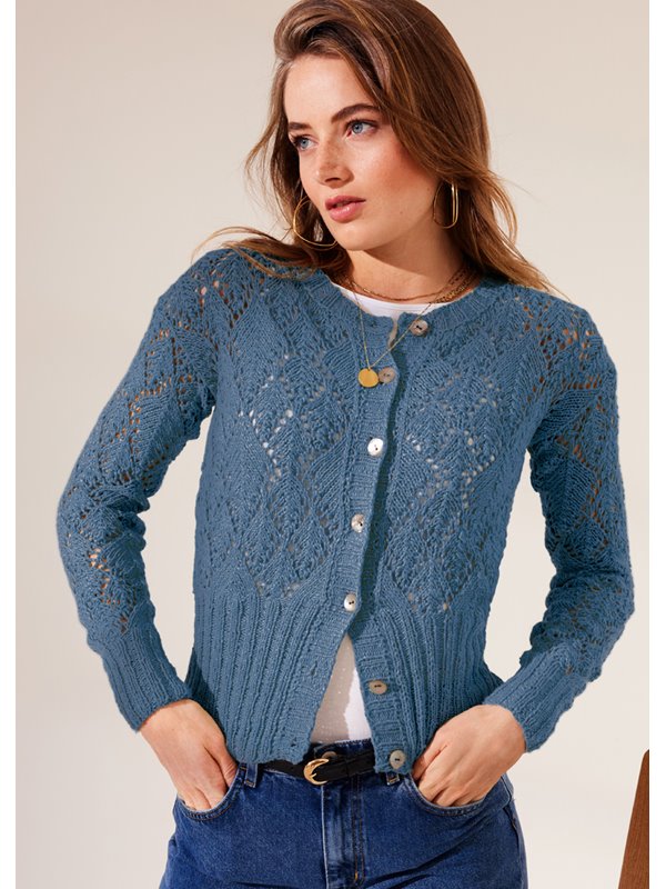 CARDIGAN IM AJOURMUSTER Bacca von Lana Grossa