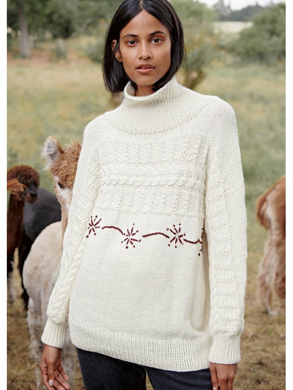 Lana Grossa PULLOVER MIT STICKEREI Landlust Alpaka Merino 100