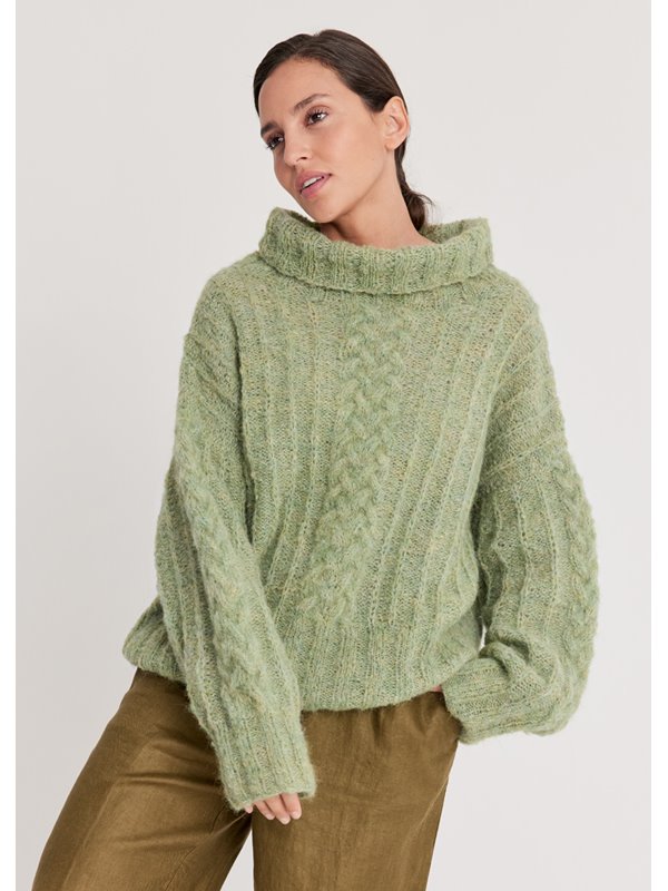 PULLOVER Natural Alpaca Lungo von Lana Grossa