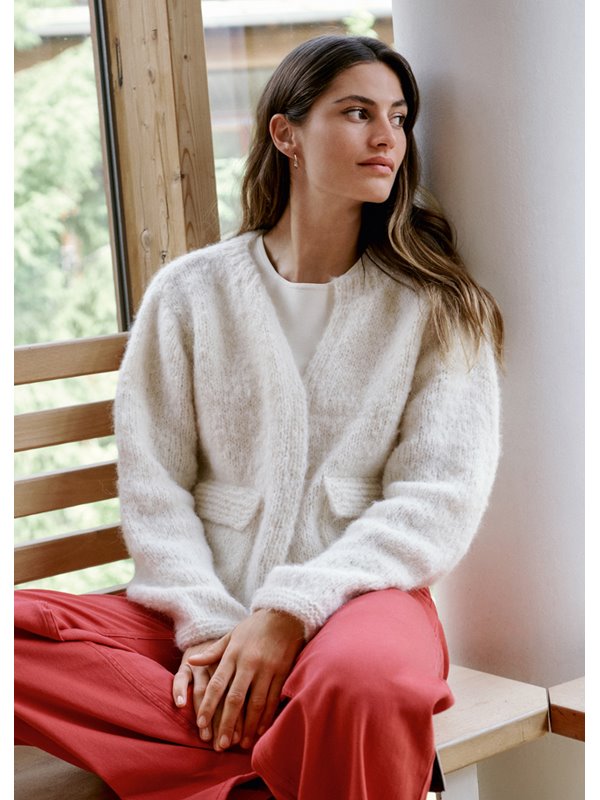 CARDIGAN Natural Alpaca Lungo & Ecopuno von Lana Grossa