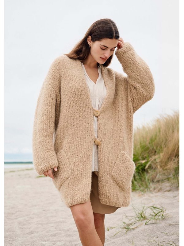 Lana Grossa LONGJACKE GLATT RECHTS MIT AUFGESETZTEN TASCHEN Royal Alpaca
