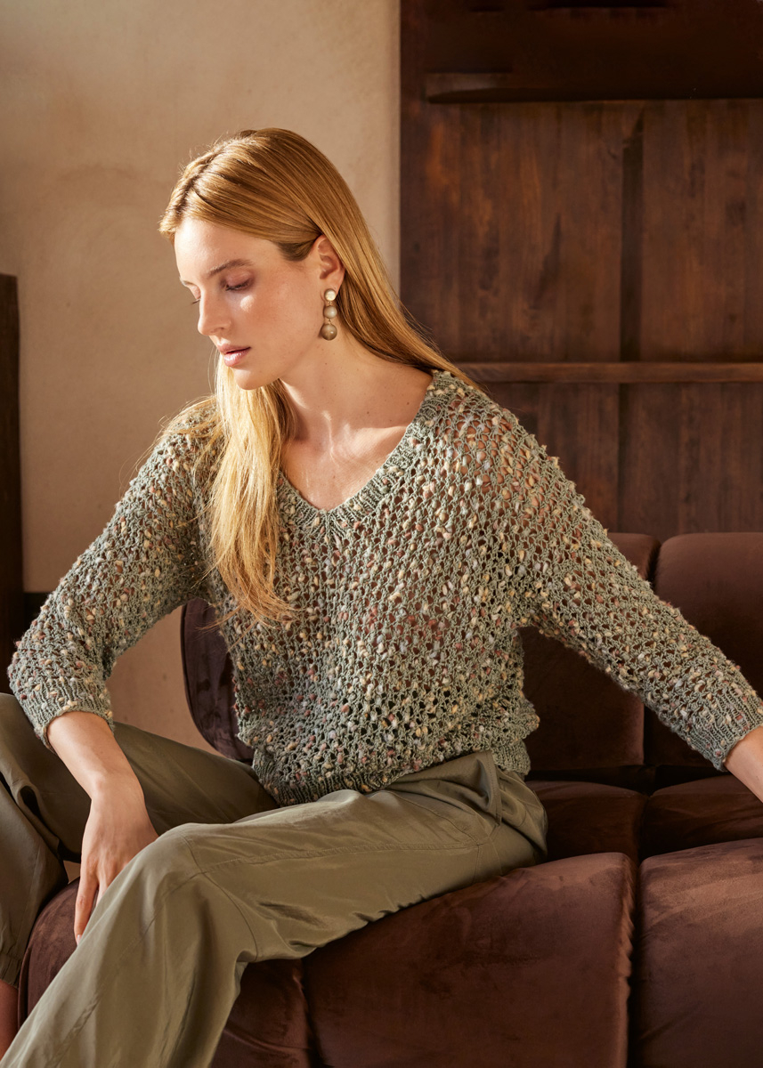 TOP-DOWN PULLOVER Popcorn von Lana Grossa