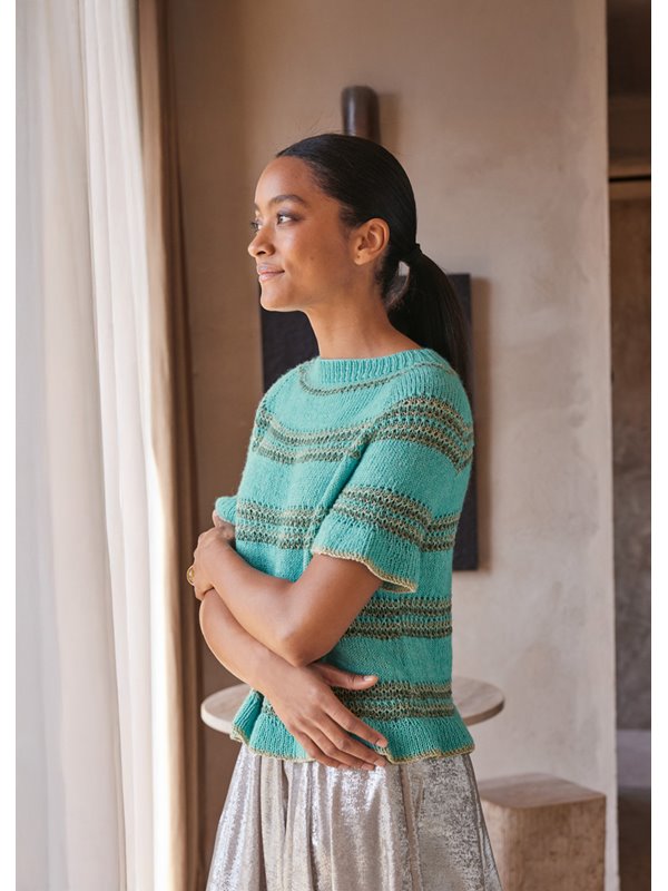 Lana Grossa TOP-DOWN SHIRT Ecopuno, Tencellino & Filo Paillettes