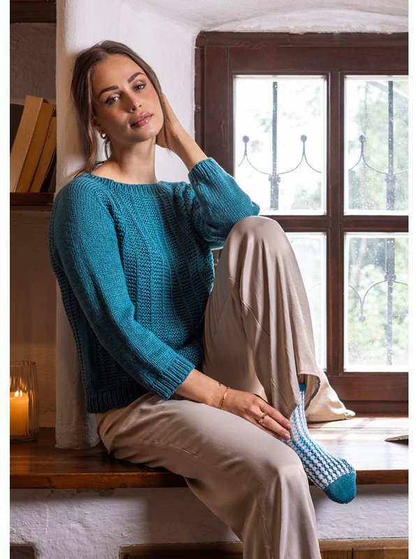 TOP DOWN PULLOVER Puro Vegano von Lana Grossa