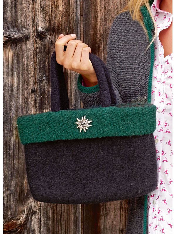 Lana Grossa GEFILZTE TRACHTENTASCHE MIT PERLMUSTERBLENDE Feltro