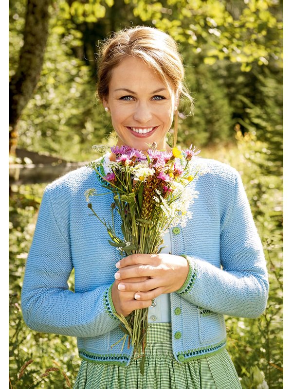 DAMENJACKE MIT JACQUARDBORDÜRE Cool Wool Big Melange (GOTS) von Lana Grossa