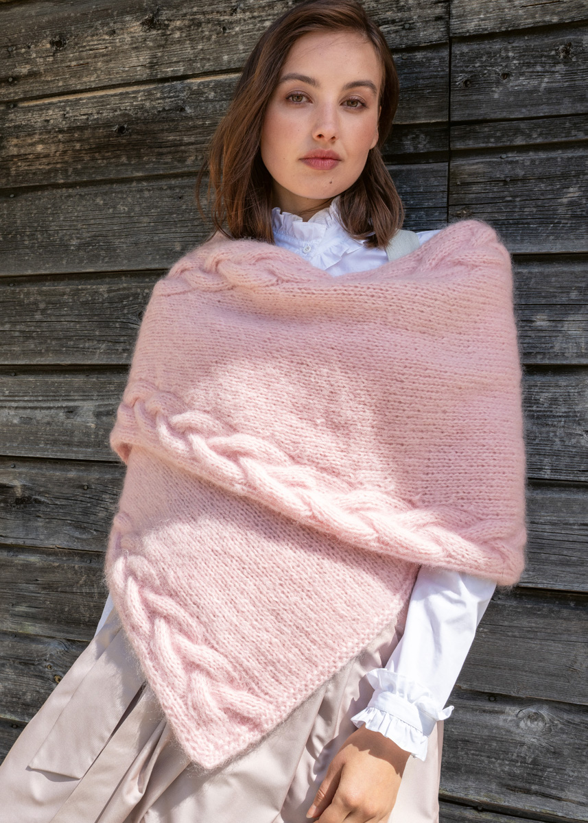 STOLA MIT ZOPFSTREIFEN Mohair di Gio von Lana Grossa