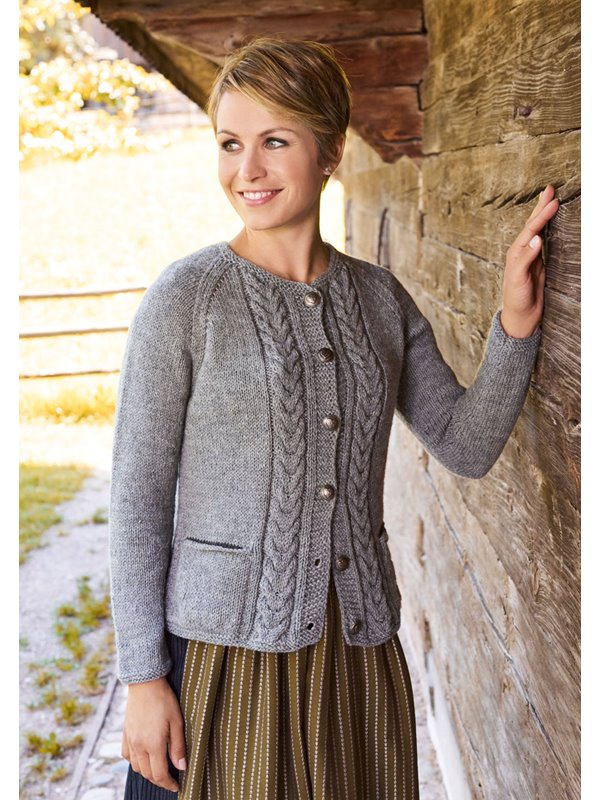 Lana Grossa DAMENJACKE MIT KELLERFALTE Alpina