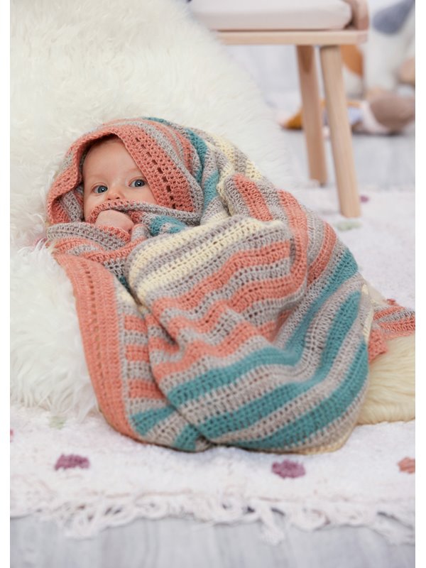 GESTREIFTE HÄKELDECKE Ecopuno von Lana Grossa