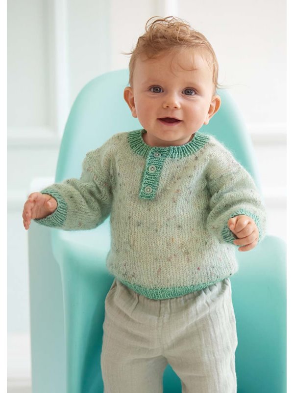 PULLOVER Natural Superkid Tweed & Ecopuno von Lana Grossa