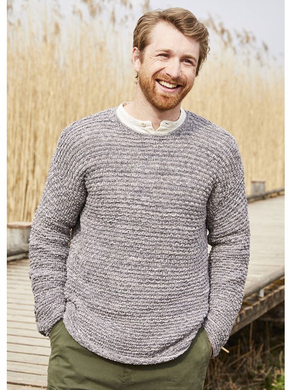 HERRENPULLOVER Landlust-Sommerseide Mélange von Lana Grossa