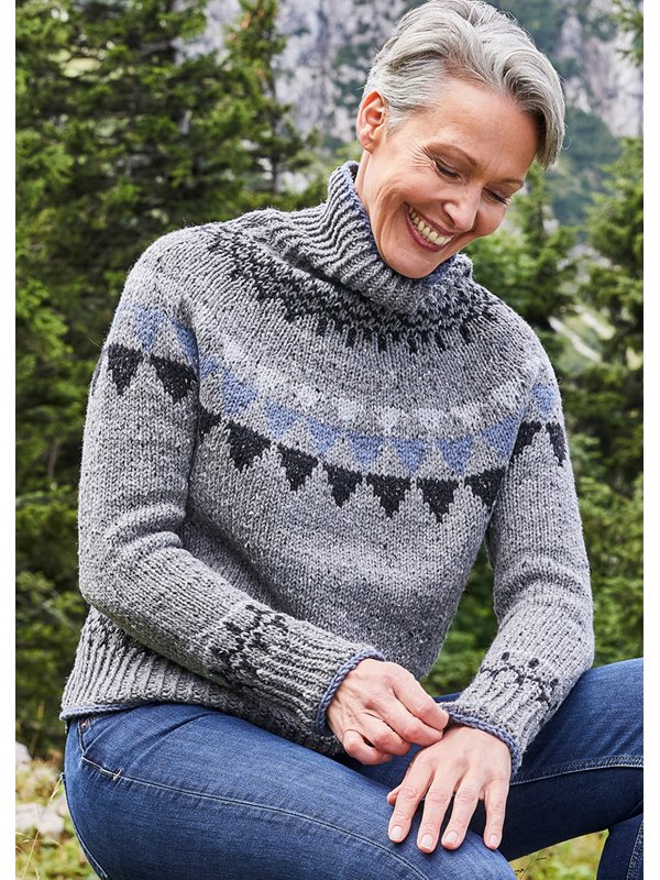 Lana Grossa RUNDPASSENPULLOVER Landlust-Soft-Tweed 90