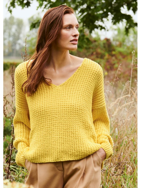 V-PULLI IM RIPPENMUSTER Organico von Lana Grossa