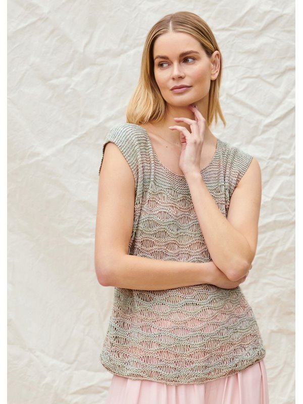 TOP MIT WELLENMUSTER Solo Lino Print von Lana Grossa