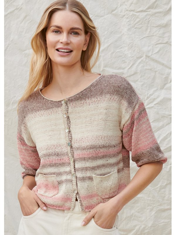 JACKE GLATT RECHTS MIT KNOPFLEISTE Aruba von Lana Grossa