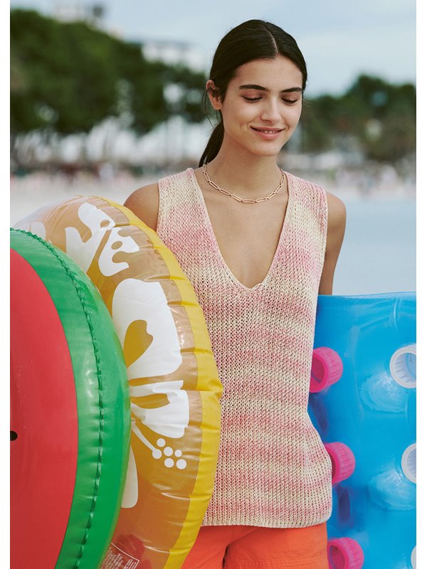 V-TOP Solo Lino Print von Lana Grossa