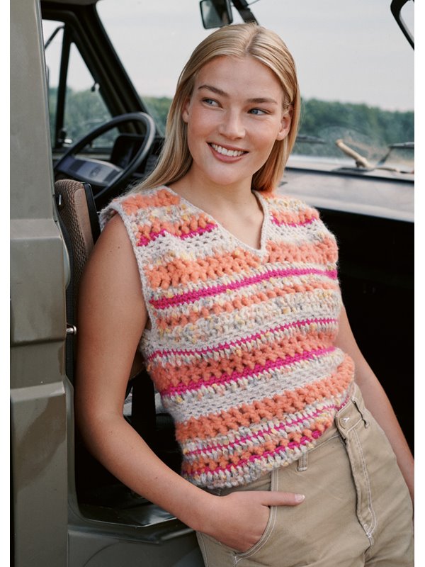 TOP Brushy Print, Cloudy, Lovely Cotton & Sara von Lana Grossa