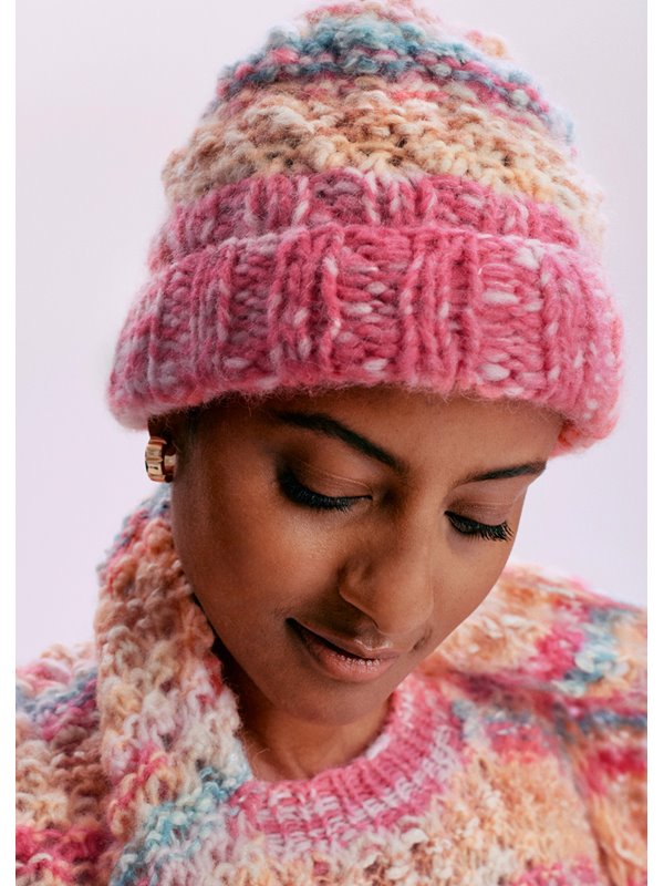 Lana Grossa MÜTZE IM NOPPENMUSTER Lala Berlin Smoothy & Lala Berlin Buffy