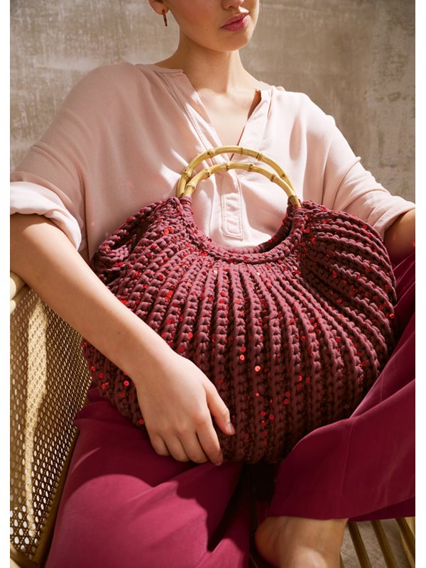 Lana Grossa KORBTASCHE MIT BAMBUSGRIFFEN The Tube & Cosmo