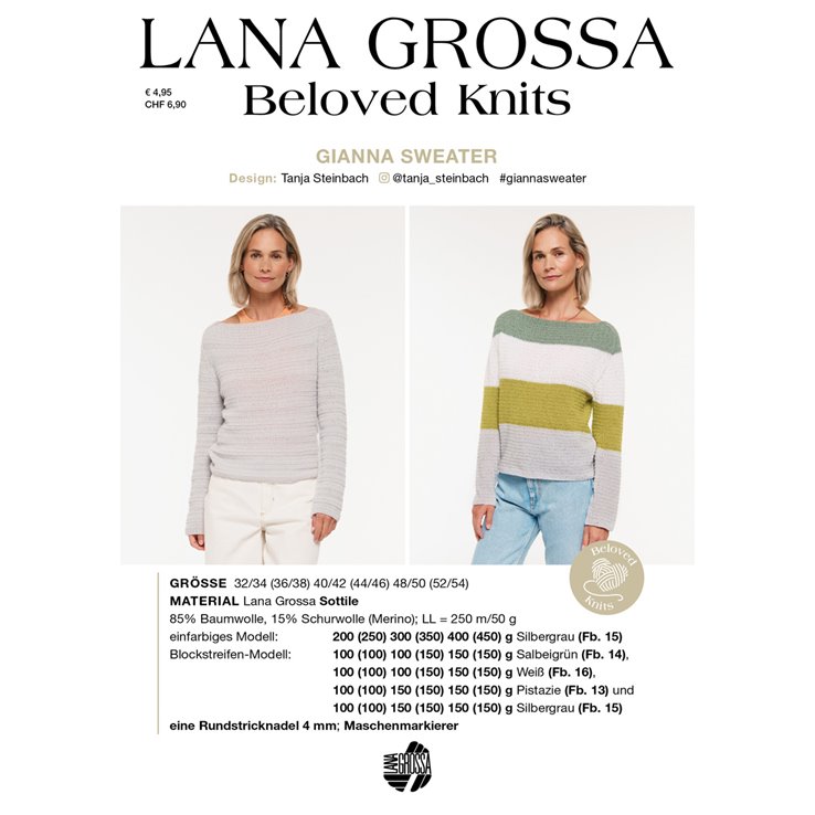 GIANNA SWEATER - Beloved Knits No. 3 - von Lana Grossa