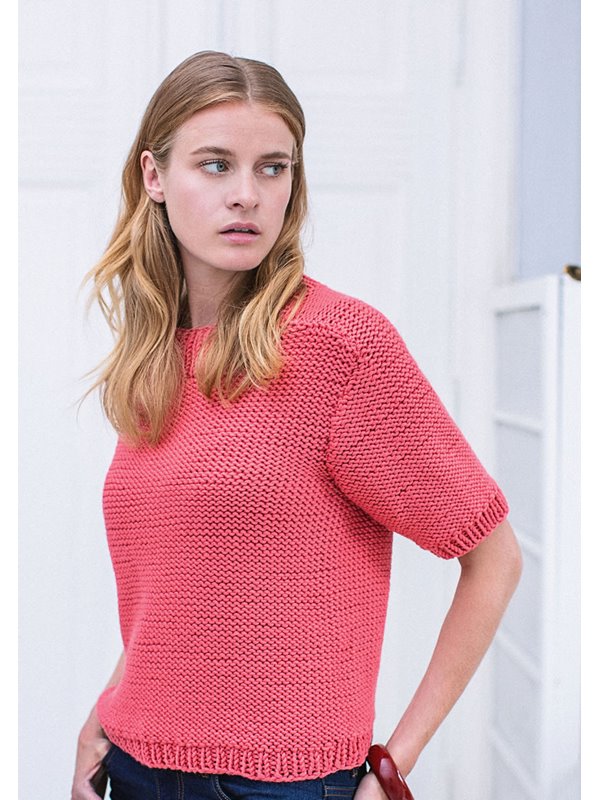 Lana Grossa KURZARMPULLI GLATT LINKS MIT ZUNGENRAGLAN Superbingo