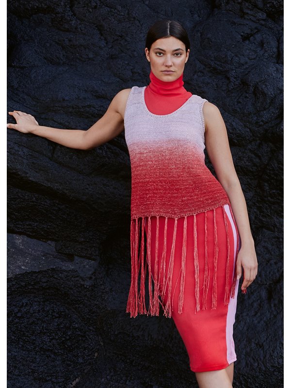 TOP MIT FRANSEN Gomitolo Sole von Lana Grossa