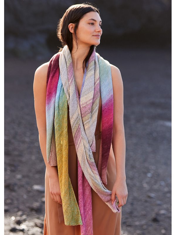 DIAGONAL-GESTRICKTER-SCHAL Gomitolo Sole von Lana Grossa