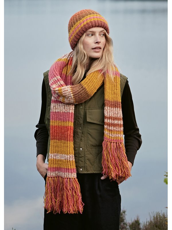 PATENTSCHAL Gomitolo Tosca & Cool Merino Print von Lana Grossa