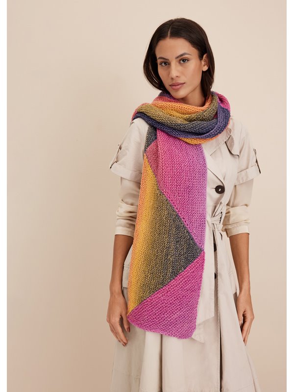 DIAGONAL-GESTRICKTER-DREIECKSSCHAL Gomitolo Versione von Lana Grossa