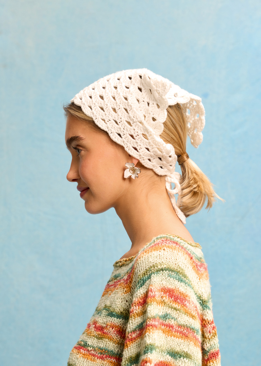 KOPFTUCH IM BOGENMUSTER Cotonella von Lana Grossa