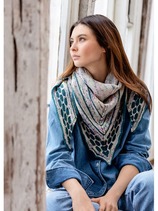 DREIECKSTUCH Meilenweit Merino Hand-dyed & Meilenweit Uni von Lana Grossa