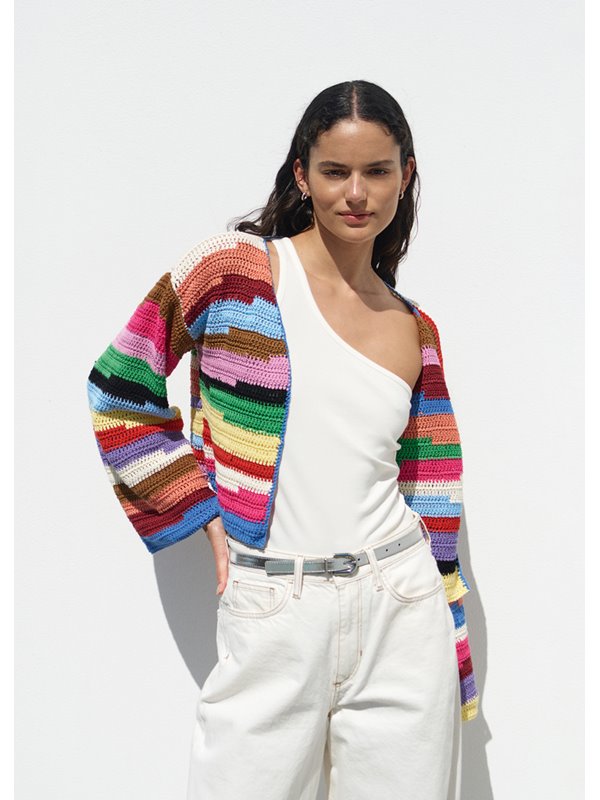 CARDIGAN IN STÄBCHEN Cotone & Elastico von Lana Grossa