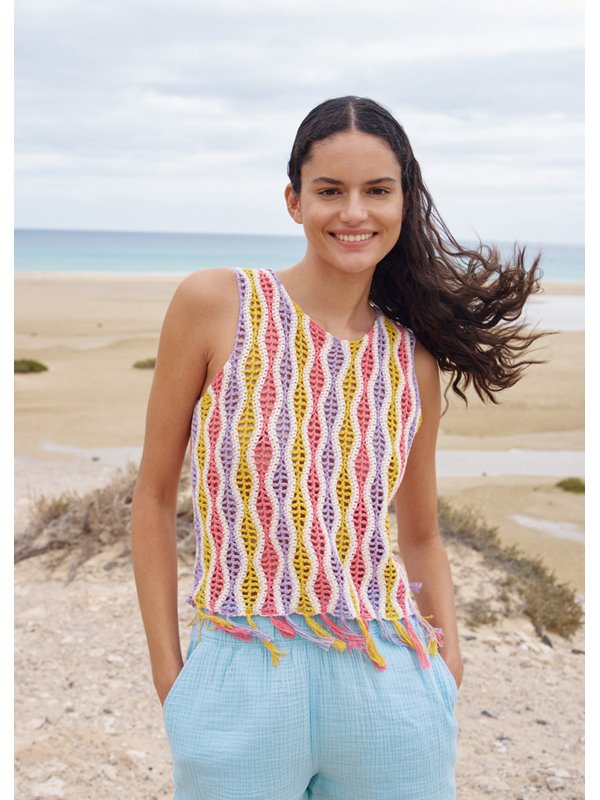 TOP IM WELLENMUSTER QUER GEHÄKELT Campo von Lana Grossa