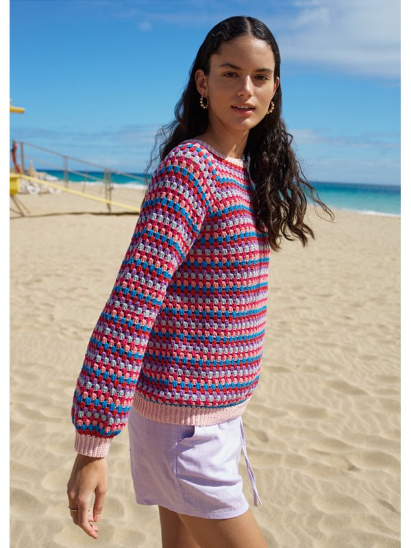 Lana Grossa RAGLANPULLOVER IM STÄBCHENLOCHMUSTER Elastico