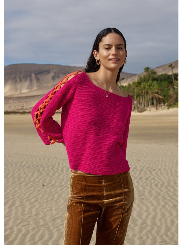 Lana Grossa PULLOVER IN HALBEN STÄBCHEN Elastico