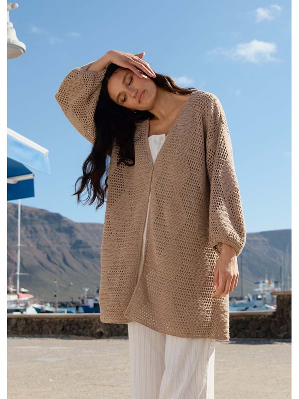 LONGCARDIGAN IM GITTER–RAUTENMUSTER Alta Moda Cotolana von Lana Grossa