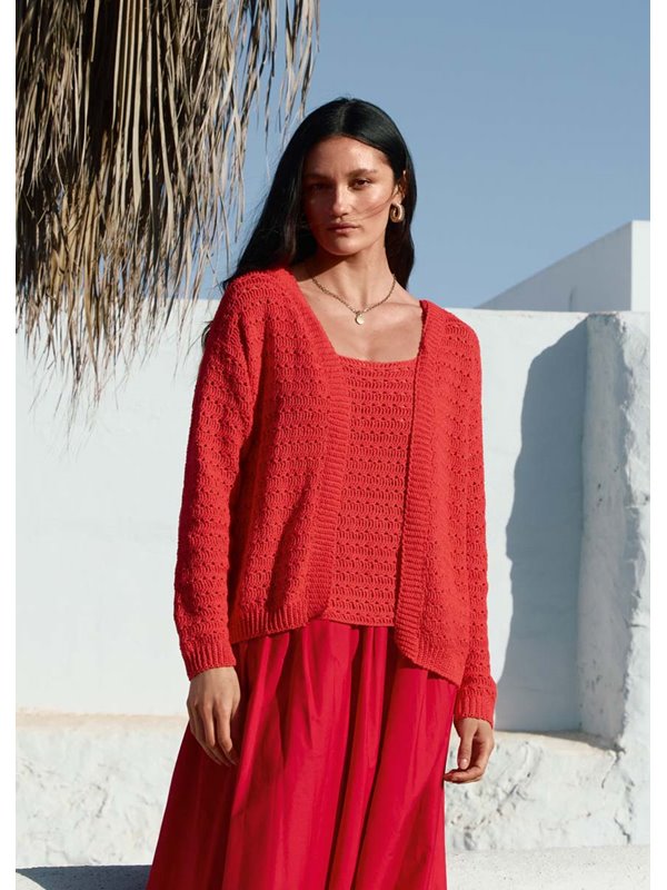 CARDIGAN IM DOPPELSTÄBCHEN-STÄBCHENLOCHMUSTER Summer Cashmere von Lana Grossa