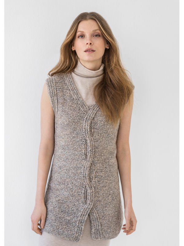 Lana Grossa PULLUNDER GLATT LINKS MIT HALBPATENTBLENDEN UND -ZOPF Sara