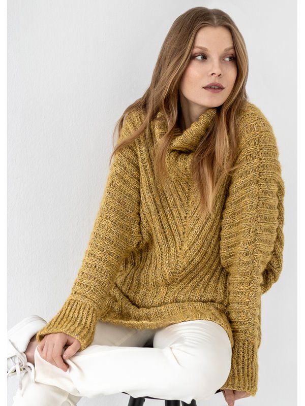 Lana Grossa KIMONOPULLOVER IM RIPPENMUSTER Sara